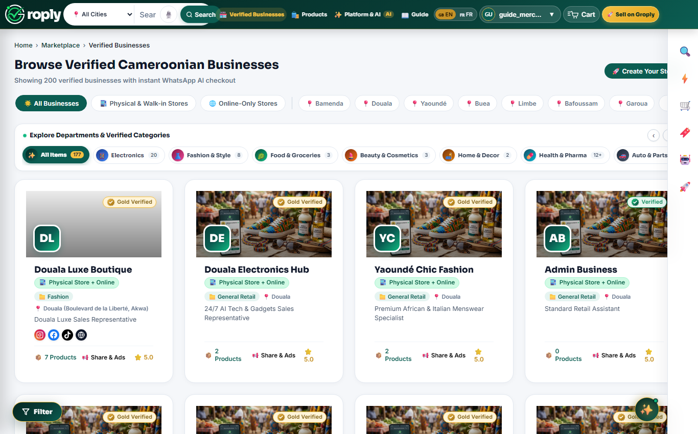 Stores Directory (Desktop View)