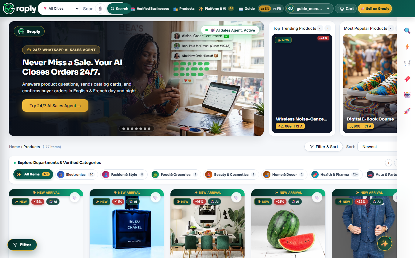Product WhatsApp Checkout (Desktop View)