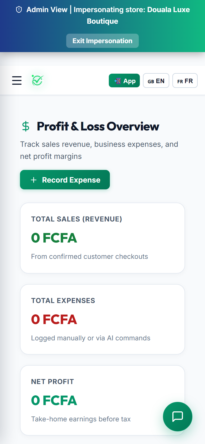 Profit & Loss Overview (Mobile View)