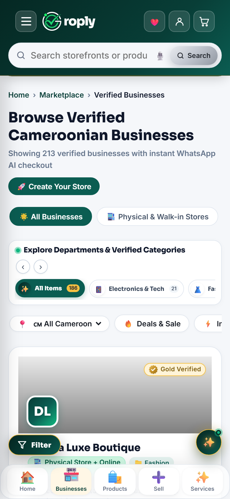 Stores Directory (Mobile View)